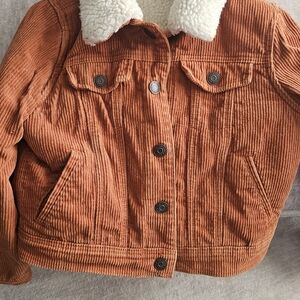 Cat & Jack Orange Corduroy Jacket with Sherpa Collar